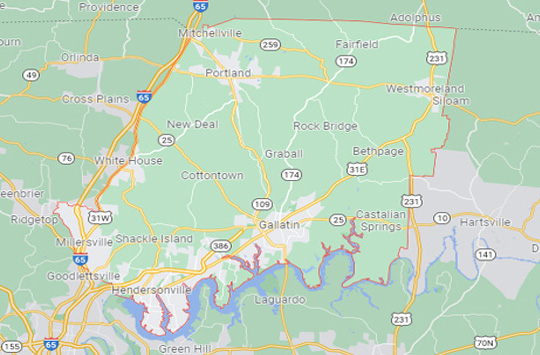 Sumner County bee removal map